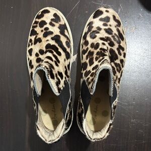 Leopard Boden Print Slip-On Shoes